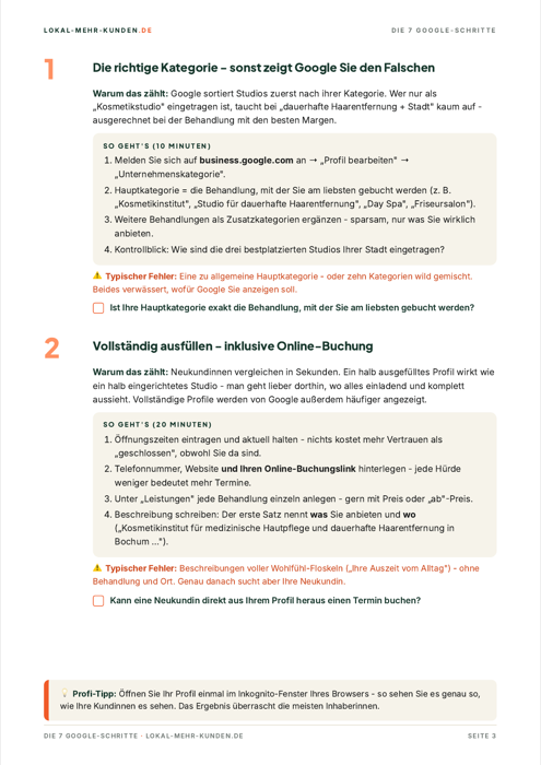 Beispielseite aus dem Leitfaden mit Schritt-für-Schritt-Anleitung